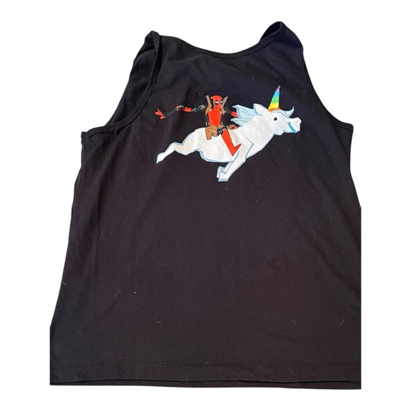 ✌🏽Host Pick ✌🏽Marvel DeadPool Black Tank Top with Rainbow Design - Picture 6 of 10